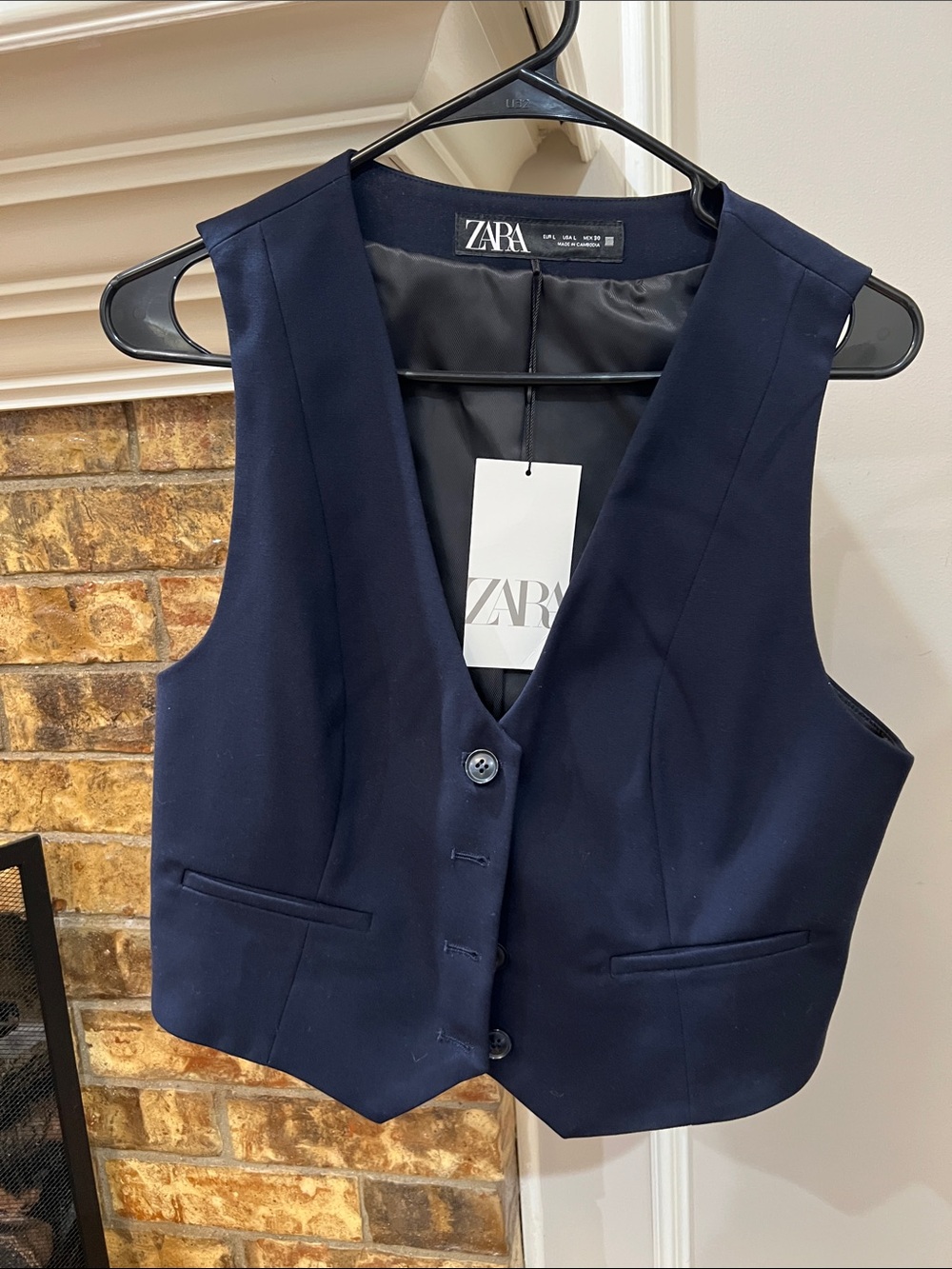 Zara Navy Blue Tailored Vest